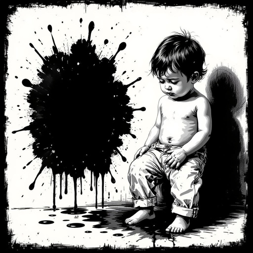 Un bambino che si fa la pipì adosso