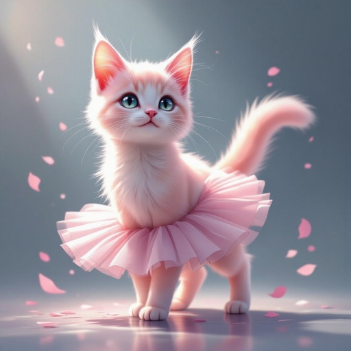 Pink cat and ballet