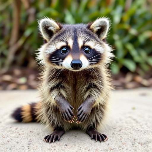 Raccoon kiwi body 2 human leg raccoon tail call pipi kiwi