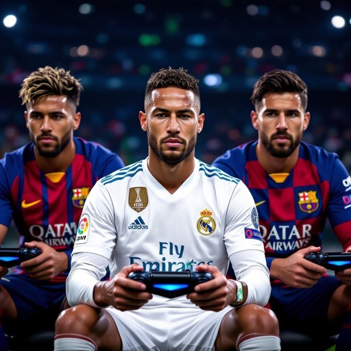 Neymar jr. c Ronaldo leo messi paul pogba luis suaréz playing fifa 23 with their ps5
