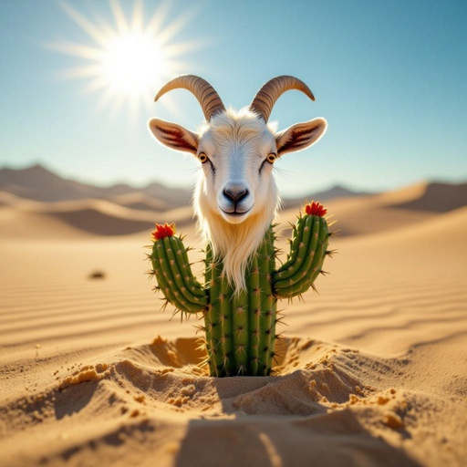 Un cactus con la testa di capra