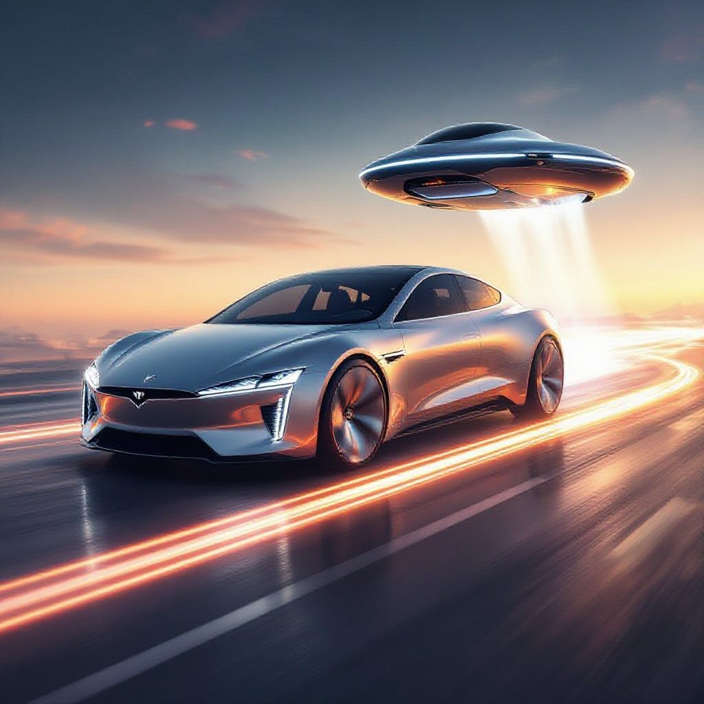 A car that can teleport and fly