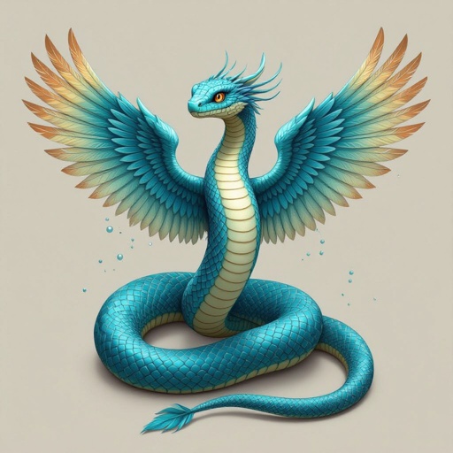 Cyan snake with wings