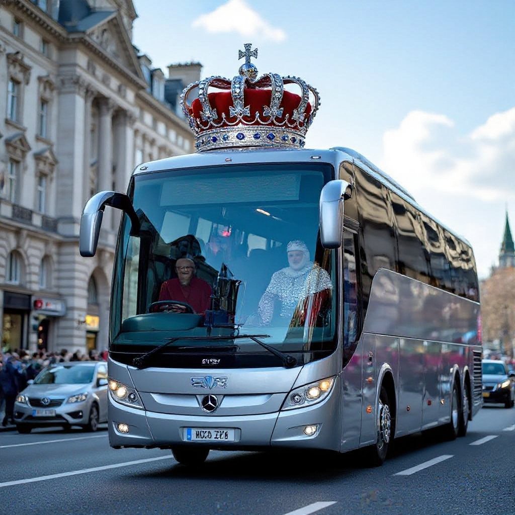 King silver big bus