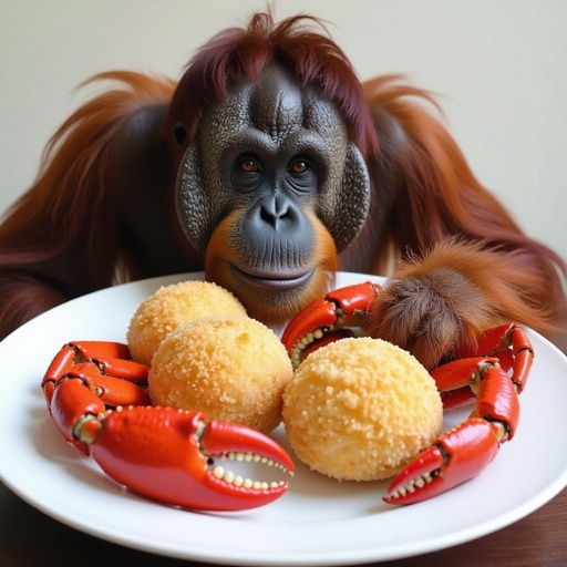 Bombombini gusini but with crab claws and the head of a orangatang