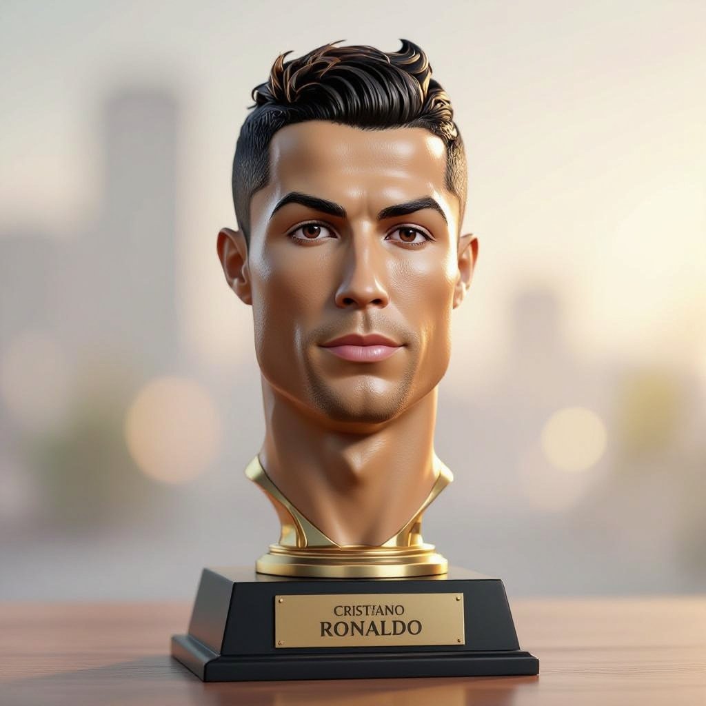 Faça um troféu com cara do Cristiano Ronaldo 