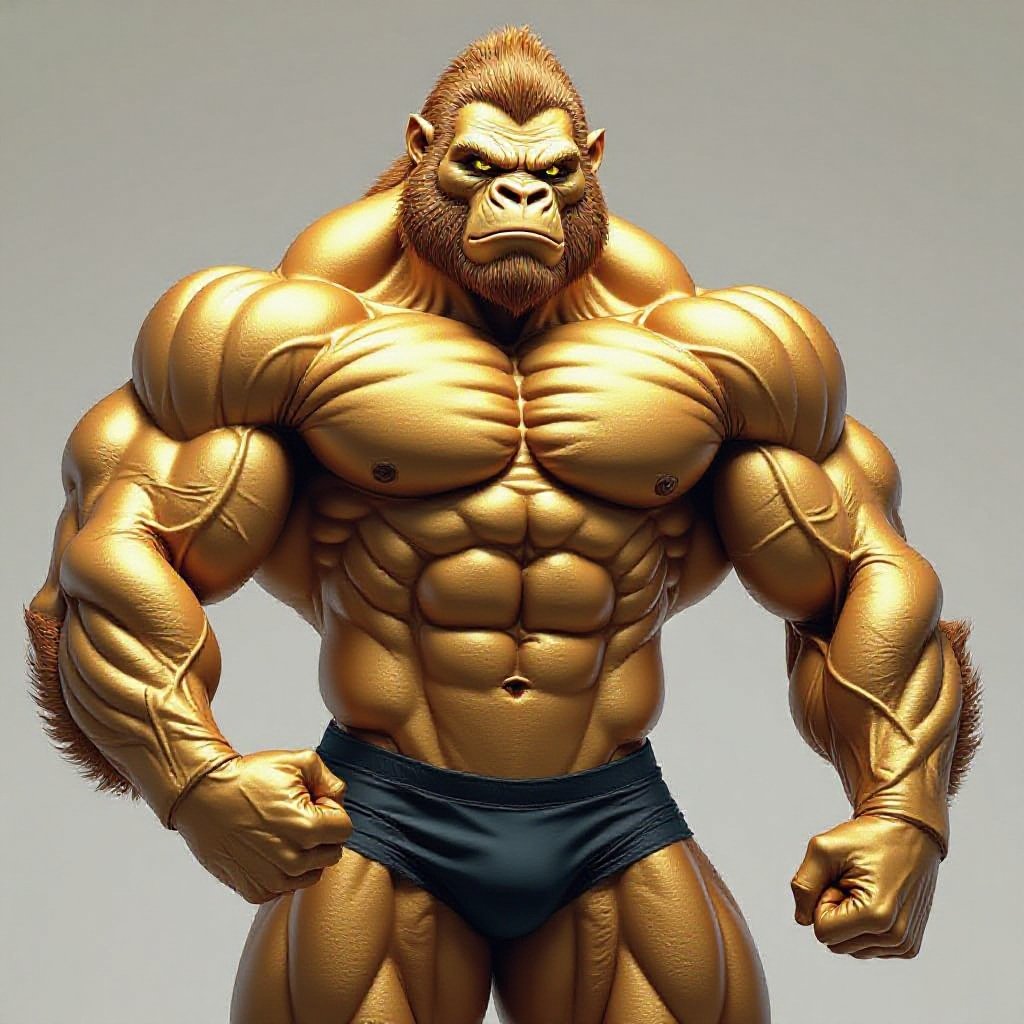 Gold Gorilla Muscle Macho