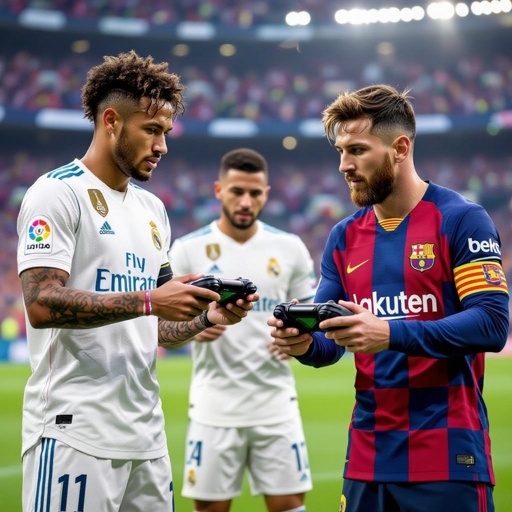 Neymar jr. c Ronaldo leo messi playing fifa 23 with their ps5