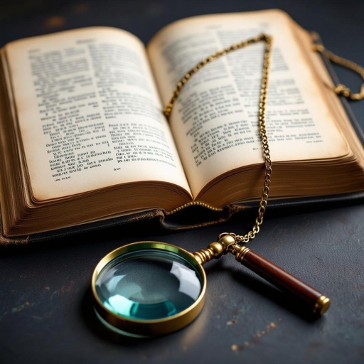 Necklace with book with glas