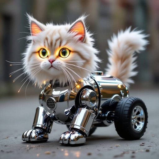 A cat mixed with a car