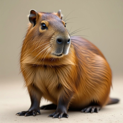 A buff capybara