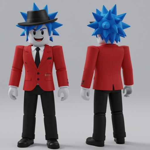 Mr YonicO he wears blue hair handsome red suit and black pants and gray skin and black hat he loves his friends and family but he broke all rules in Roblox Roblox ban him but finally he stop he nice and kind so yeah