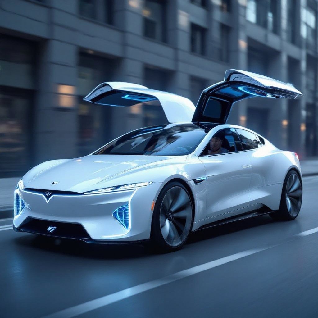 A car that emits no exhaust gases, can teleport, and can fly