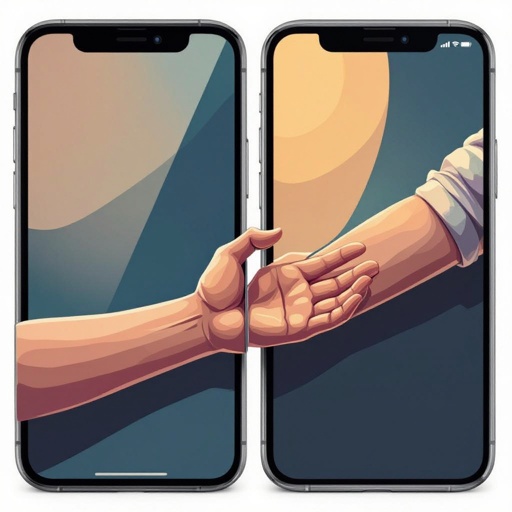Um celular com braço