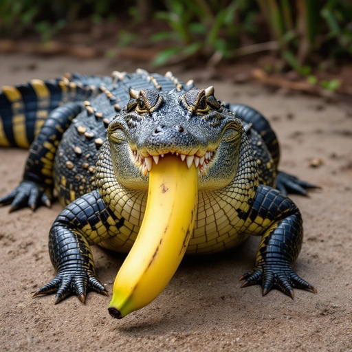 Coccodrillo con faccia della banana