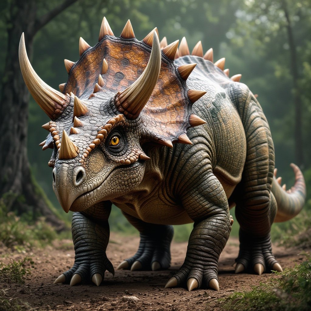 Un tricerapoto con il corpo di drago