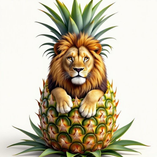 A lion in a pineapple