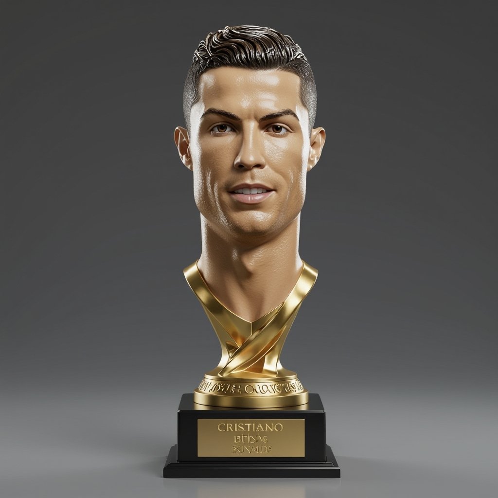 Faça um troféu com cara do Cristiano Ronaldo e pernas 