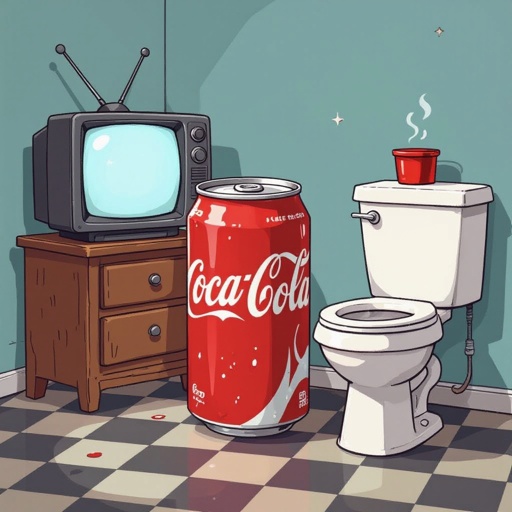 A pop and me and mi friend an toilet and tv