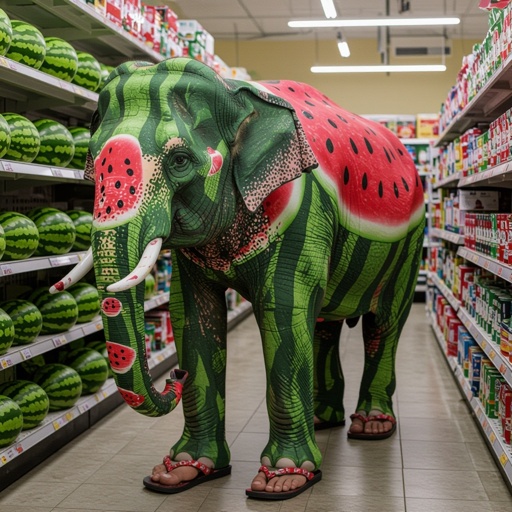 Elephant watermelon body 4 human leg wear 4 sandals in store