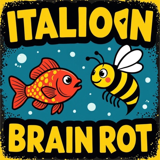 A fish and a bee combined together in Italian brainrot style