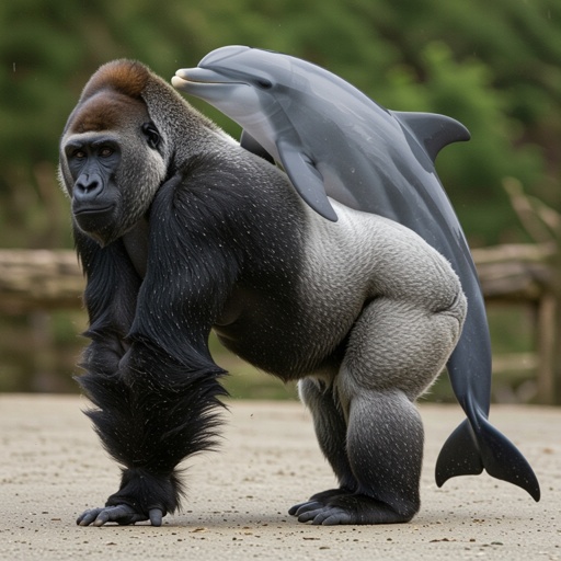 ゴリラとイルカが混ざった動物