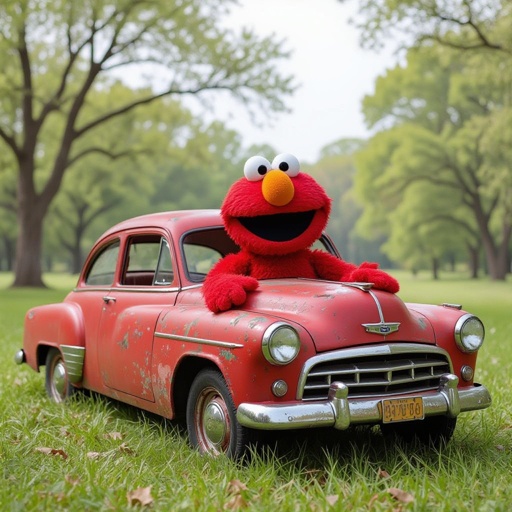 Elmo car body in park