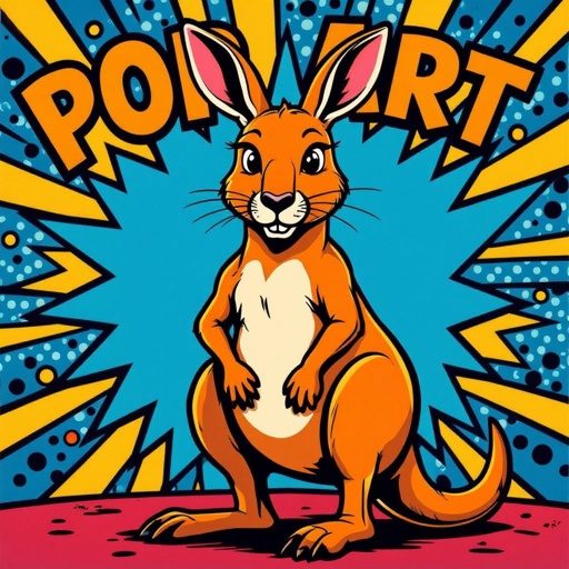 A very big kangaroo his body orange and his very fit