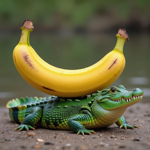 Una banana unita ad un coccodrillo