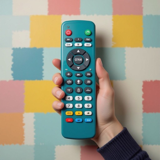 Um controle de televisão com pernas e braços humanos realista, triste