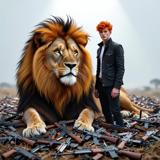 Allora, un ragazzo coi capelli rossi che un leone che che c’ha 40.000 mini Gun