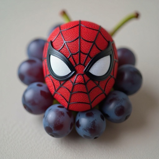 Uva con cara de spider-man