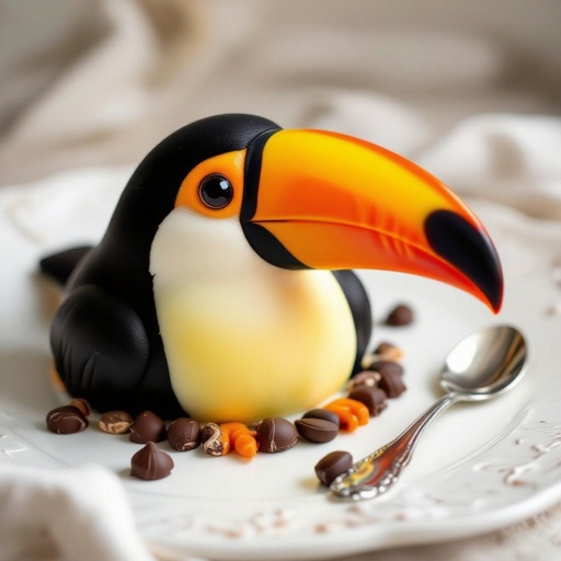 Un dulce tierno con cara de tucan
