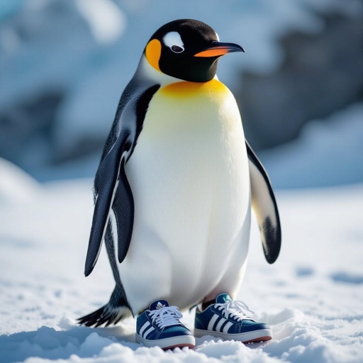Penguin with Adidas shoes penleele palala