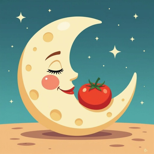 Moon eat tomato