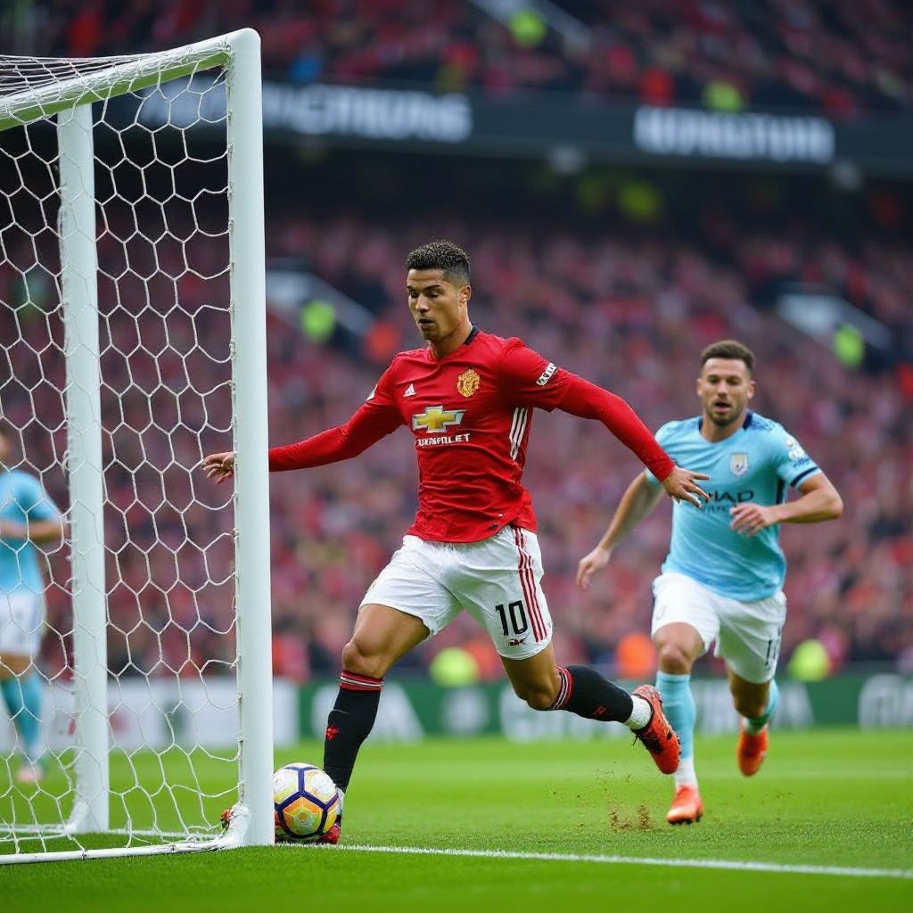 Make Ronaldo score a goal for Manchester United