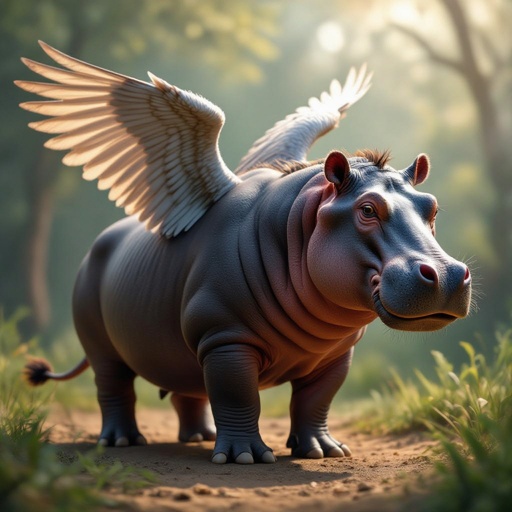 Ippopotamo con ali e zampe di leone 
