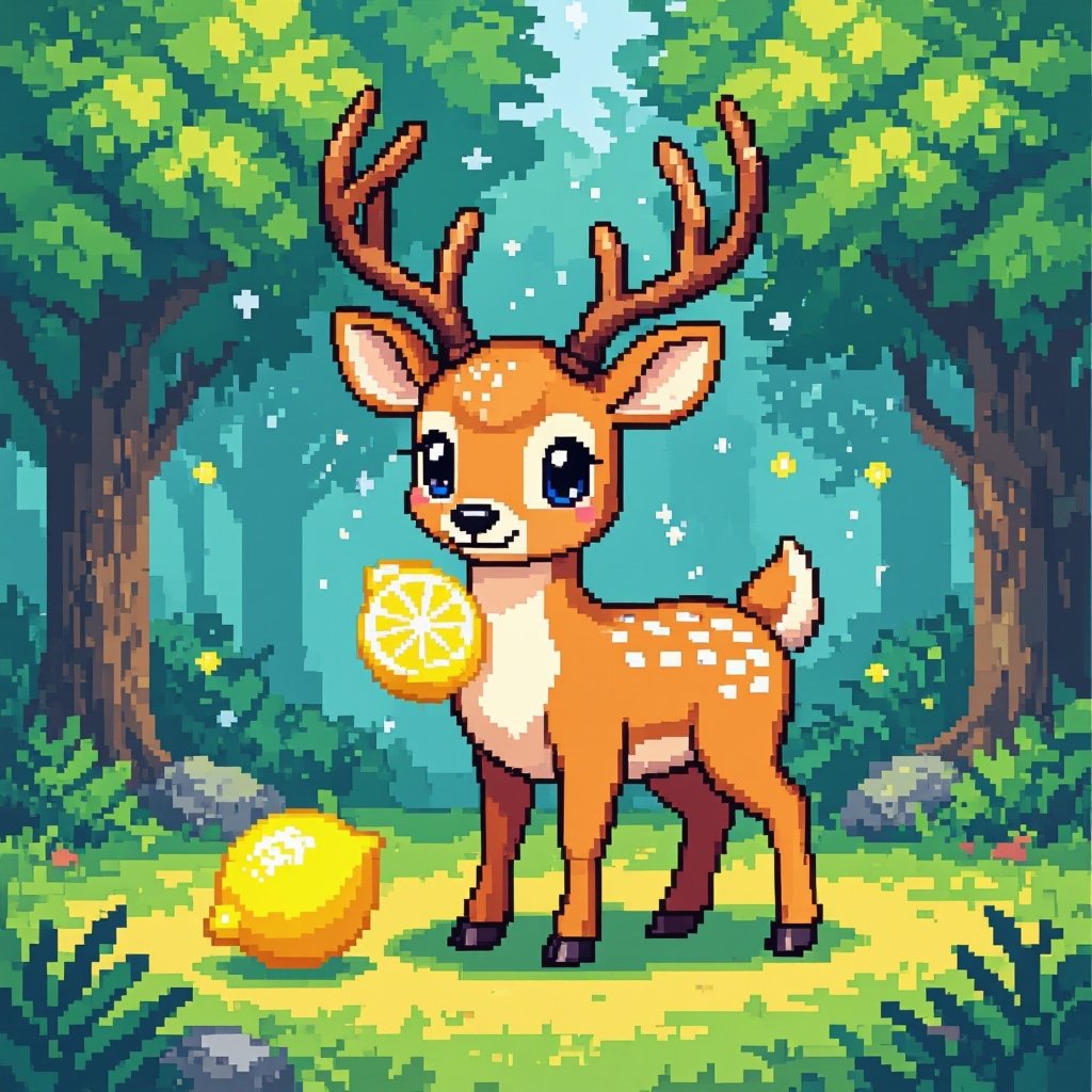 A deer with a lemon with a noob
