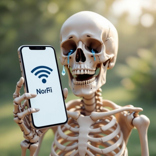 Skelton is cry because of no WiFi in his phone