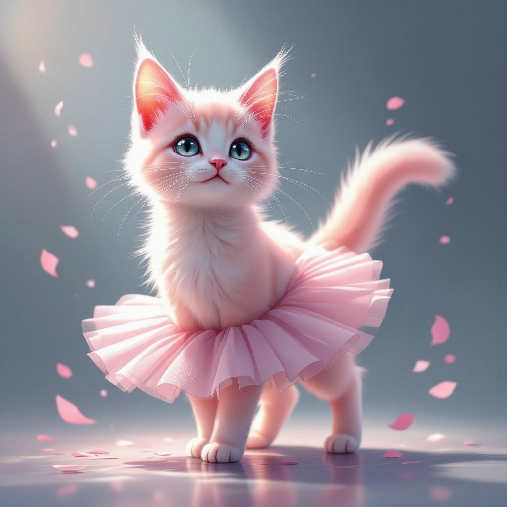 Pink cat and ballet