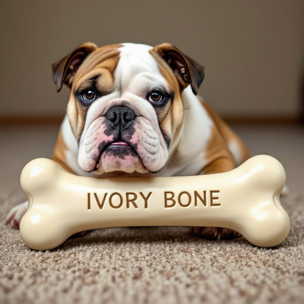 Un bulldog dentro un osso