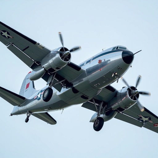 Goose bomber plane body in sky
