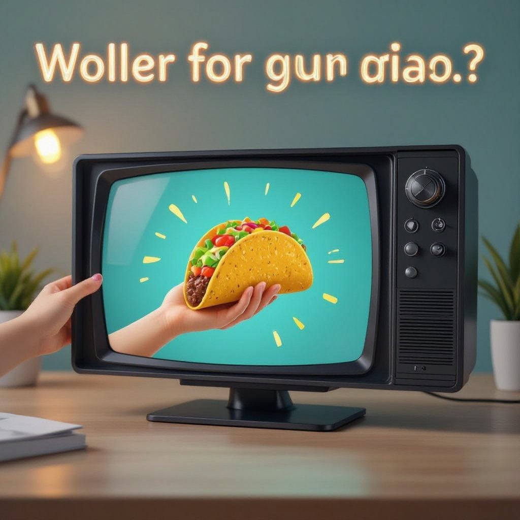 Uma tv com um taco na mão
