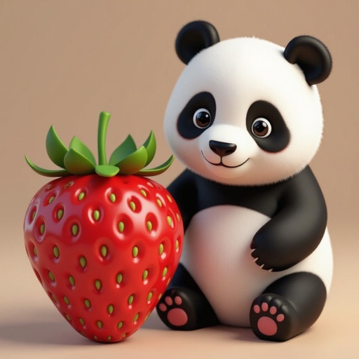 Make a strawberry and panda combined