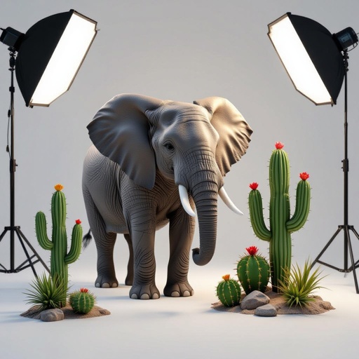 elepant and cactus