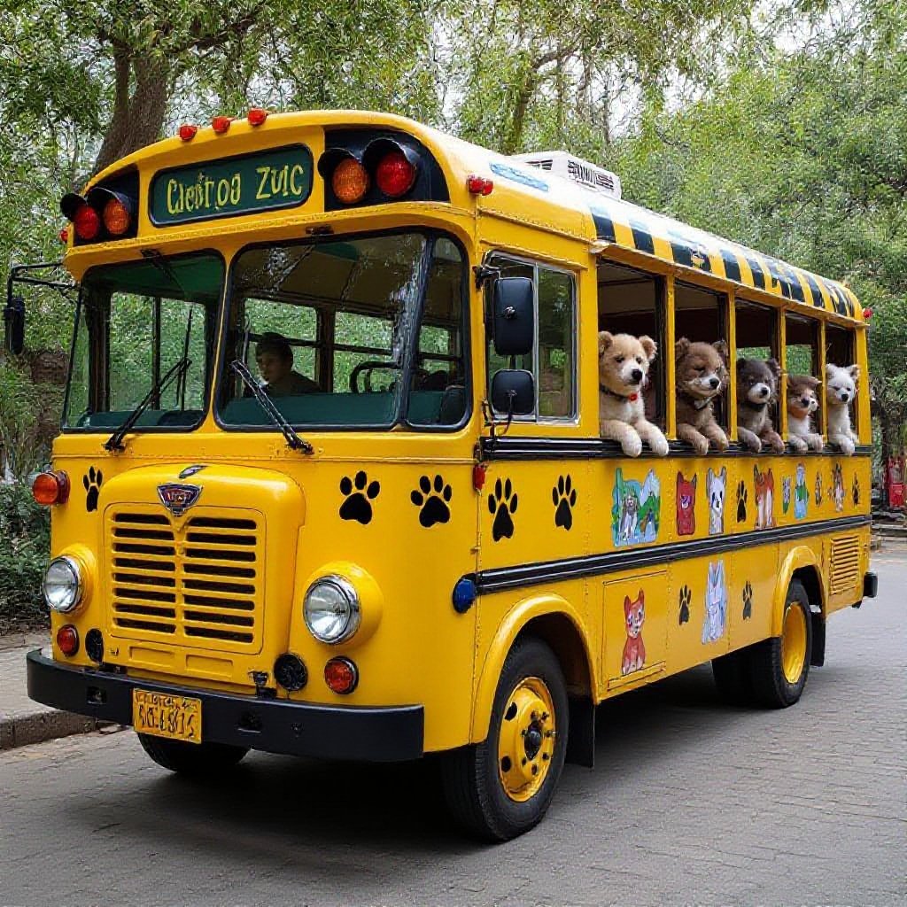 Bus with zoo inside