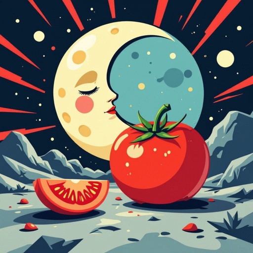 Moon eat tomato