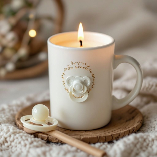 A baby candle with a pacifier