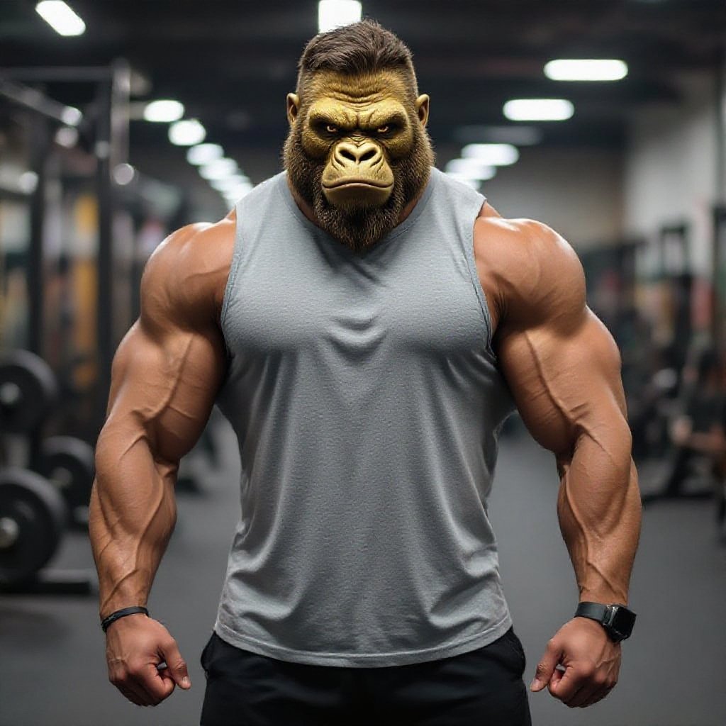 Gold Gorilla Muscle Macho