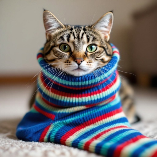 Un gatto dentro un calzino